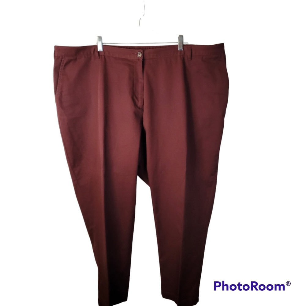 Lands End Womens Plus Size 26WP Cropped Ankle Pants 27" Inseam Elastic Back